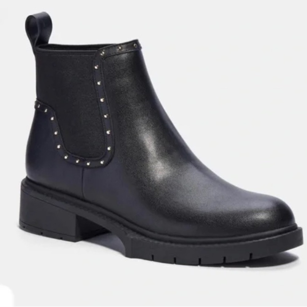Coach Black Studded Ankle Booties
